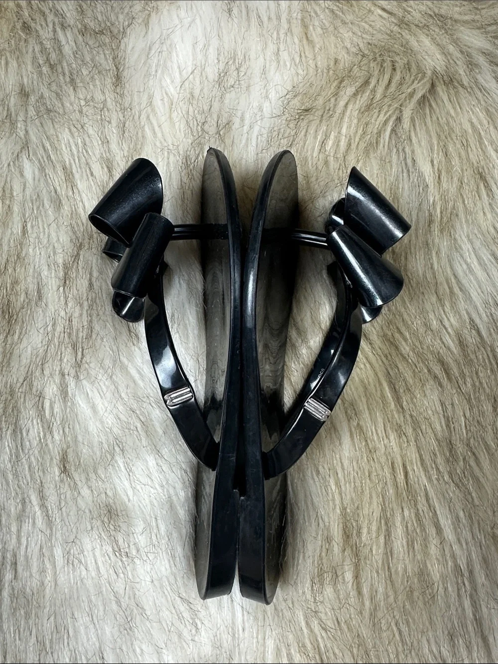 Mini Melissa Mel Black Bow Jelly Sandals Kids EU 32 Made in Brazil
